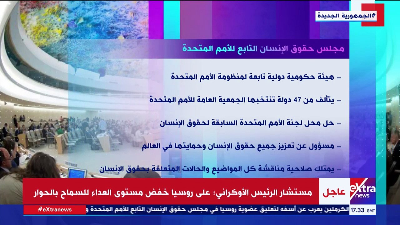 "إكسترا نيوز" تستعرض كل ما تريد معرفته عن مجلس حقوق الإنسان التابع للأمم المتحدة