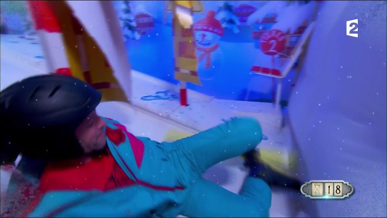 Fort Boyard : Samuel Etienne enchaîne les chutes à ski