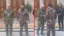 Rusya'nın Çeçen lider Kadirov'a korgeneral rütbesi verdiği anlar kamerada