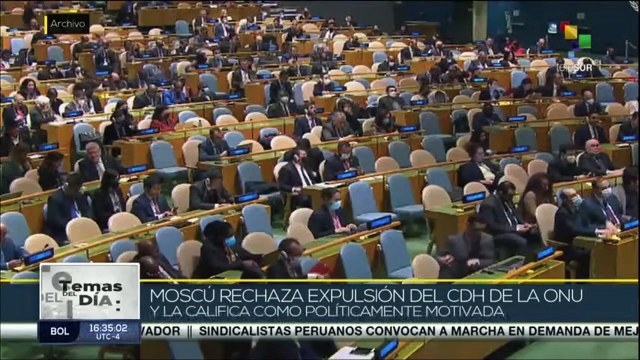 Temas del Día 07-04: Rusia rechaza expulsión de Consejo de DD.HH. de la ONU
