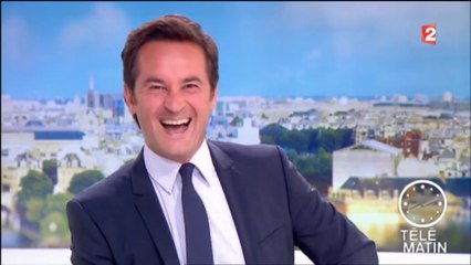 Fou rire dans Télématin entre Nathanaël de Rincquesen et William Leymergie
