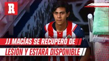 Chivas: José Juan Macías se recuperó de lesión y estará disponible para juego ante Toluca