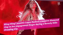 J.Lo Spotted Wearing Giant Diamond Ring On THAT Finger While Out Shopping With Daughter Emme