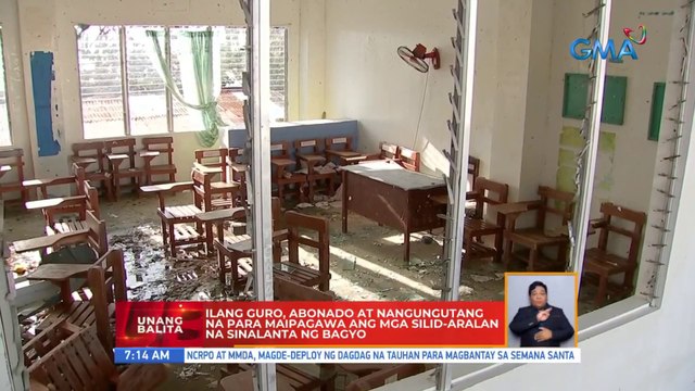 Ilang guro, abonado at nangungutang na para maipagawa ang mga silid-aralan na sinalanta ng bagyo | UB