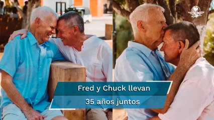 Pareja de abuelitos gay se vuelve viral al protagonizar sesión fotográfica en Yucatán