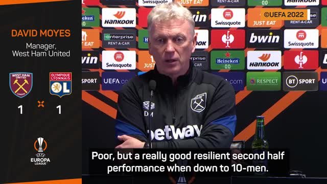 Moyes left frustrated by VAR in Lyon draw