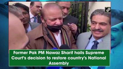 Video herunterladen: Former Pakistan PM Nawaz Sharif hails Supreme Court's decision to restore country's National Assembly