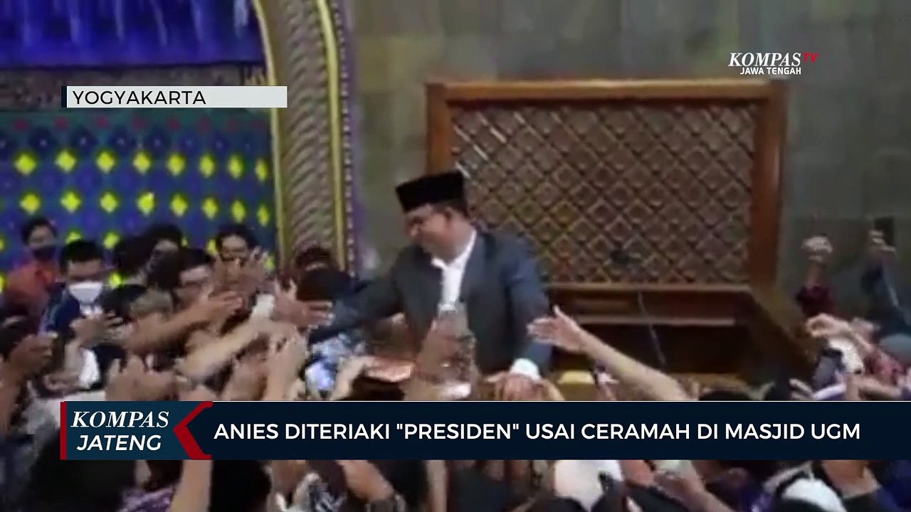 Anies Diteriaki 'Presiden' Usai Ceramah di Masjid UGM