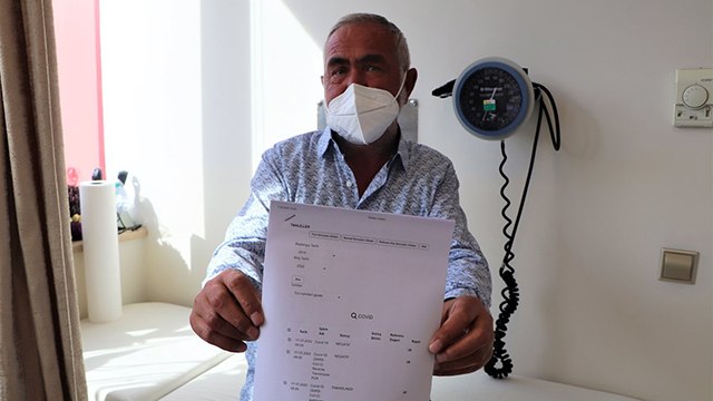 98 kere korona testi oldu, 7 doz aşı yapıldı