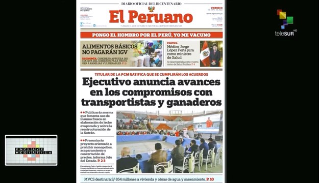 Enclave Mediática 08-04: Mandatario de Perú bajo campaña de descrédito