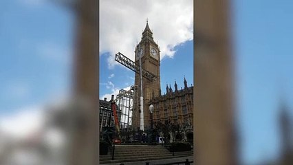 Video appears to show scaffolding striking Big Ben just days after its £80million makeover
