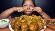 CHICKEN TIKKA BIRIYANI WITH SPICY CHICKEN CURRY _ BIG BITES _ INDIAN MUKBANG _ FOOD EATING VIDEOS