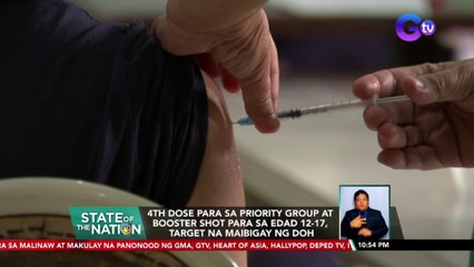 4th dose para sa priority group at booster shot para sa edad 12-17, target na maibigay ng DOH | SONA