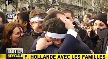 Patrick Pelloux dans les bras de François Hollande, Luz éclate de rire