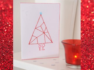 Une carte de Noel brodés en fils tendus (video)