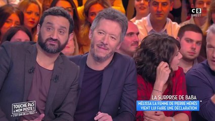 Melissa, la compagne de Pierre Ménès, lui fait une déclaration dans Touche pas à mon poste