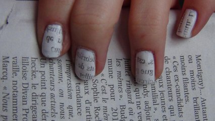 NAIL ART : la manucure papier journal