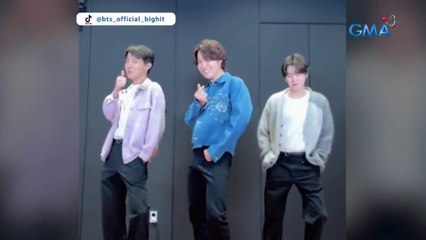 J-Hope, Jimin at Suga, humataw sa viral dance challenge ng kanta nilang "Like" | Saksi
