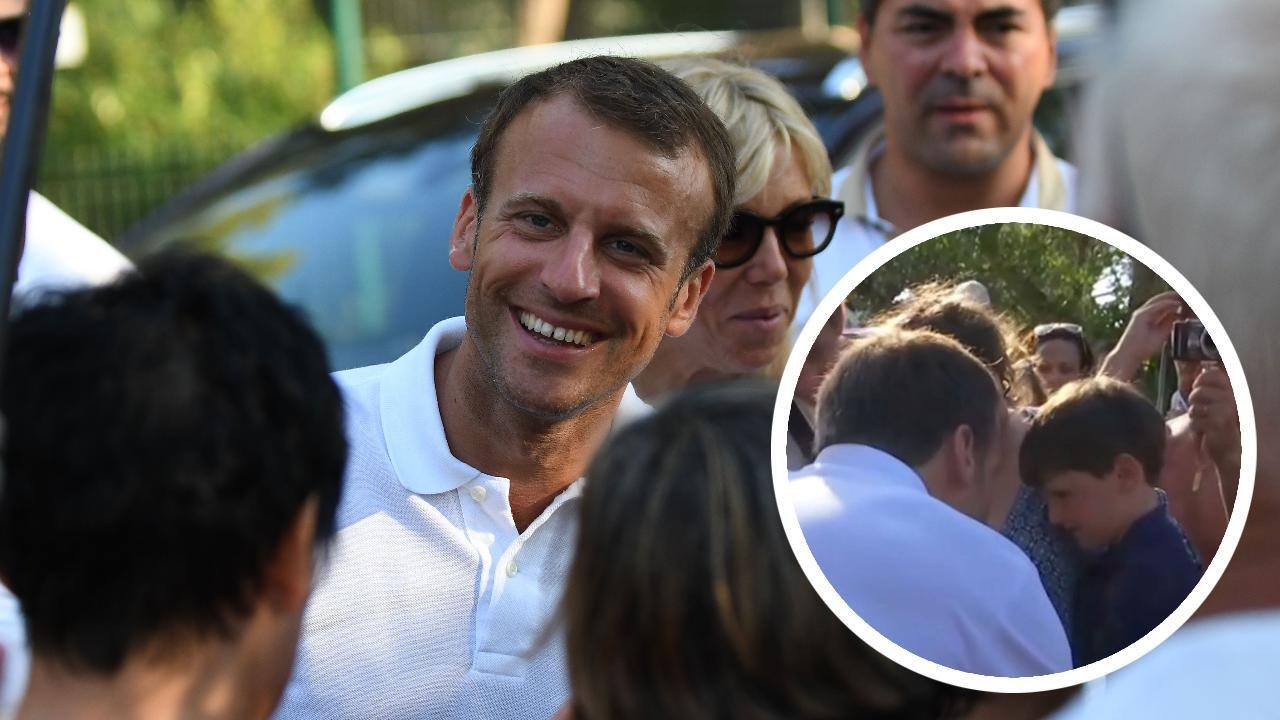 VOICI Emmanuel Macron   sa rencontre avec le petit Maxime était préméditée