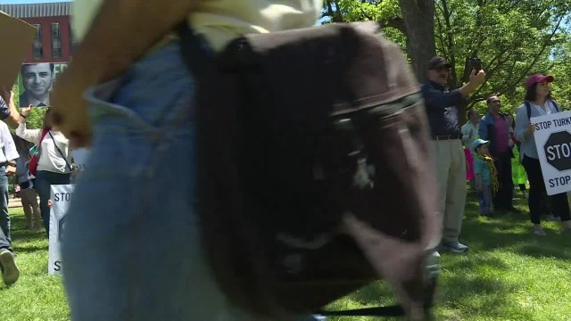 USA: Des manifestants anti-Erdogan devant la Maison-Blanche