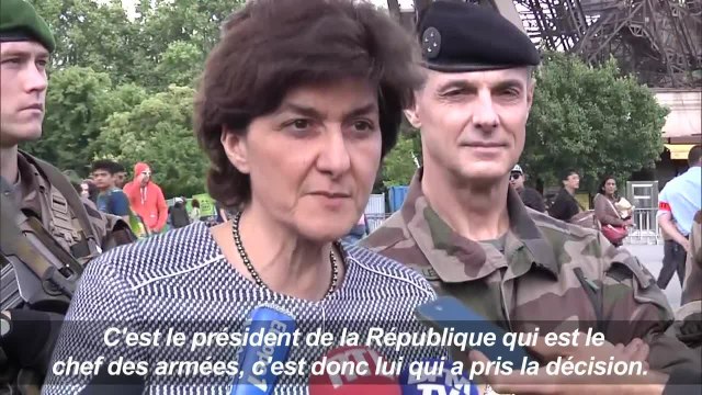 Paris : la ministre des Armées rend visite aux forces Sentinelle