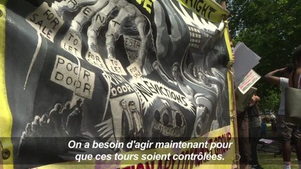 Londres: manifestation après l'incendie de la Grenfell Tower