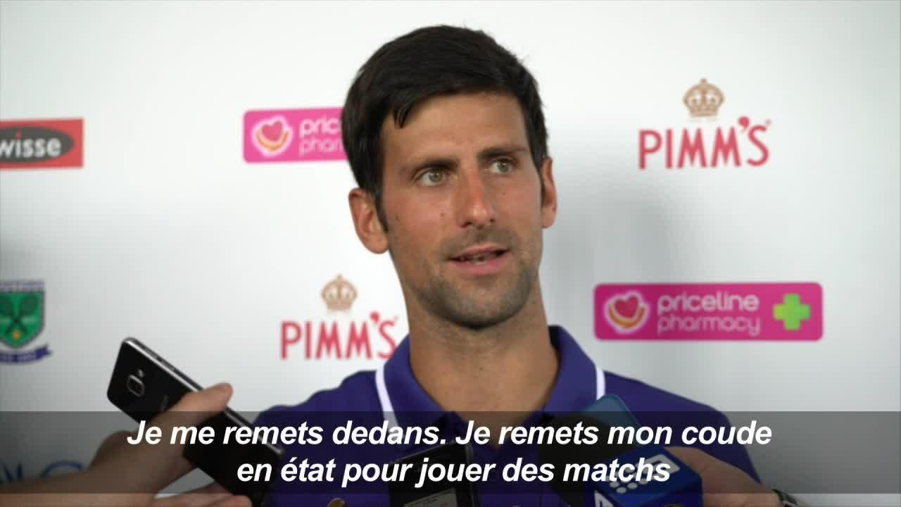 Djokovic "très, très heureux" après le 1er match de l'année