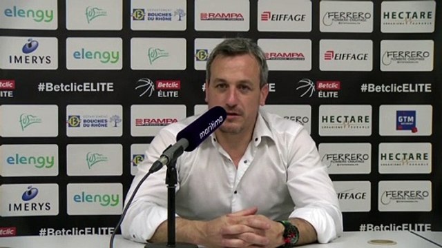 Au micro maritima: Rémi Giuitta après la défaite de Fos Provence Basket contre Nanterre