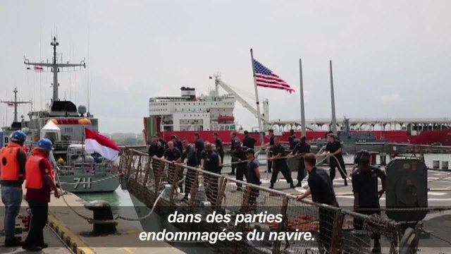 Des restes humains localisés dans le navire de guerre américain