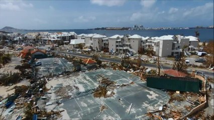 Irma: survol en drone de Saint-Martin dévastée