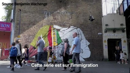 A Londres, le street artiste Dreph célèbre l'immigration