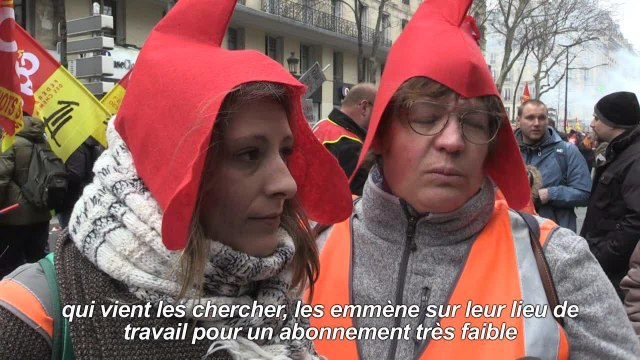 Paris: des milliers de cheminots et fonctionnaires dans la rue