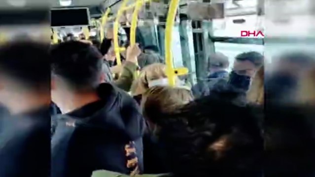 Metrobüste maske tartışması! “Gel silahım var”