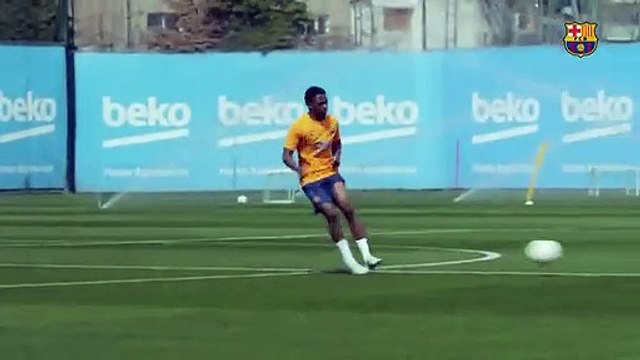 Ansu Fati sigue trabajando duro para volver a estar a tope con el Barça / FCB