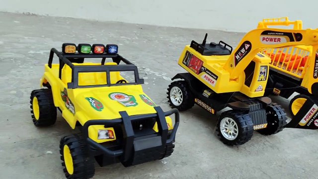 Mini jeep | Excavator | truck | mini crane | car toy | baby Toys | cars race | jeep and truck race | Dhariwal toys