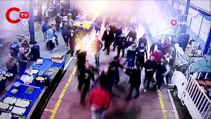 Pazar yerinde pompalı dehşeti kamerada