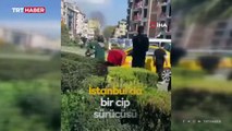 Tartıştığı taksicinin aracına böyle çarptı