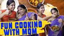 Cooking with Mom ‍♀️‍ | Lunch Recipe with Mom's Tricks  | Raghavi Vlogs