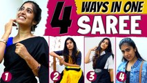 How To Wear A Saree In Different Styles | 4 in 1 Saree | It's Nidhi