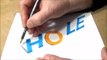 Drawing Letters Hole - 3D Text Art - Vamos