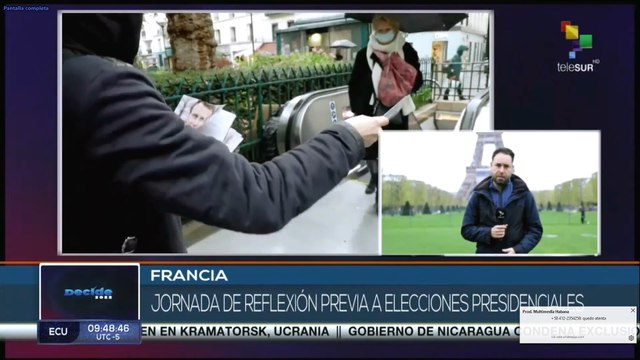 Se realiza jornada de reflexión previa a elecciones presidenciales en Francia