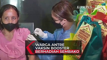 Berhadiah Sembako, Ribuan Warga Jakarta Utara Rela Antre Vaksin Booster yang Digelar Polda Metro