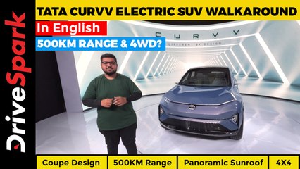 Tata Curvv Electric SUV Walkaround | Coupe Design, 500KM Range, Panoramic Sunroof, 4WD & More