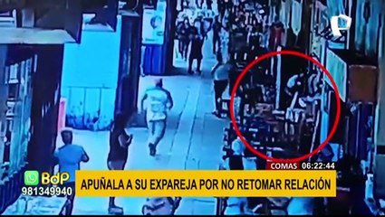 Sujeto apuñala a su expareja dentro de un mercado en Comas