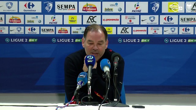 J32 Ligue 2 BKT : La réaction de Stéphane Moulin après Grenoble F38 0-2 SMCaen