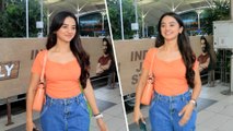 Helly Shah Snapped At Mumbai Airport Post Completing Her Debut Movie Shooting