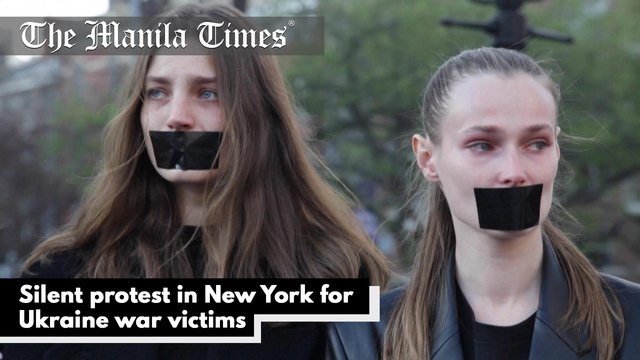 Silent protest in New York for Ukraine war victims