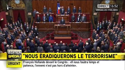 Les parlementaires réunis en Congrès chantent la Marseillaise