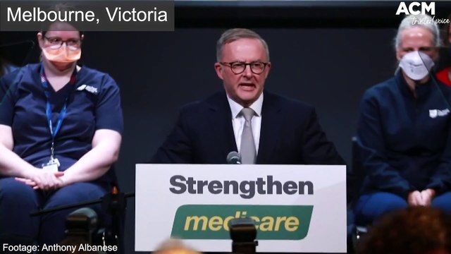 Anthony Albanese attends Labor's Strengthening Medicare rally in Melbourne | April 13 2022 | ACM