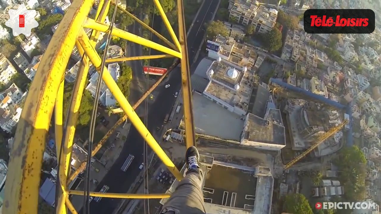 Il grimpe au sommet d'une grue sans protection... le Zapping web